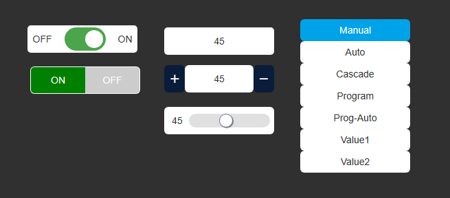 Screenshot AVEVA PI Vision Custom Control Quick Input